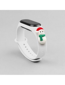 Rem Xmas Armband för Xiaomi Mi Band 6 / Mi Band 5 Christmas Silikon Armband Vit (Snowman 1)