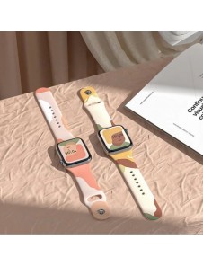 Band Moro Band för Apple Watch 9 / 8 / 7 / 6 / SE / 5 / 4 / 3 / 2 (41mm / 40mm / 38mm) Silikonrem Watch Armband Pattern 2