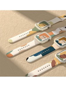 Band Moro Band för Apple Watch 9 / 8 / 7 / 6 / SE / 5 / 4 / 3 / 2 (41mm / 40mm / 38mm) Silikonrem Watch Armband Pattern 2