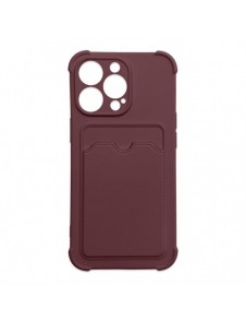 Card Armor Case Fodral för iPhone 11 Pro Max Kortplånbok Silikon Air Bag Armor Case Hallon