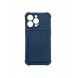 Card Armor Case Fodral till iPhone 11 Pro Max Kortplånbok Silikon Air Bag Armor Case Marinblå