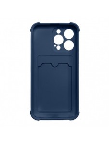 Card Armor Case Fodral till iPhone 11 Pro Max Kortplånbok Silikon Air Bag Armor Case Marinblå