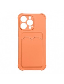 Card Armor Case Pouch Cover för iPhone 11 Pro Max Kortplånbok Silikon Air Bag Armor Cover Orange