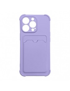 Card Armor Case Fodral till iPhone 12 Pro Card Wallet Silikon Air Bag Armor Case Lila