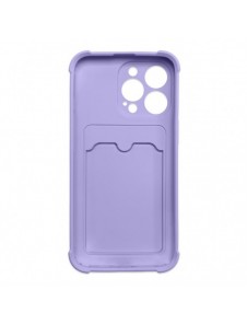 Card Armor Case Fodral till iPhone 12 Pro Card Wallet Silikon Air Bag Armor Case Lila