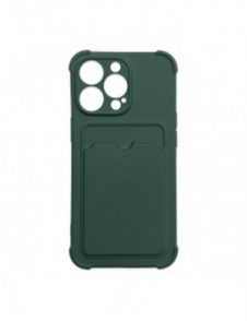 Card Armor Case Fodral för iPhone 12 Pro Card Wallet Silikon Air Bag Armor Green