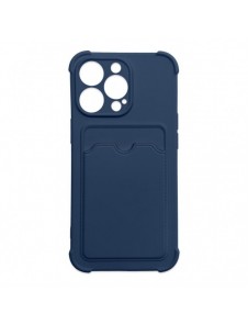 Card Armor Case Fodral för iPhone 12 Pro Max Kortplånbok Silikon Air Bag Armor Case Marinblå