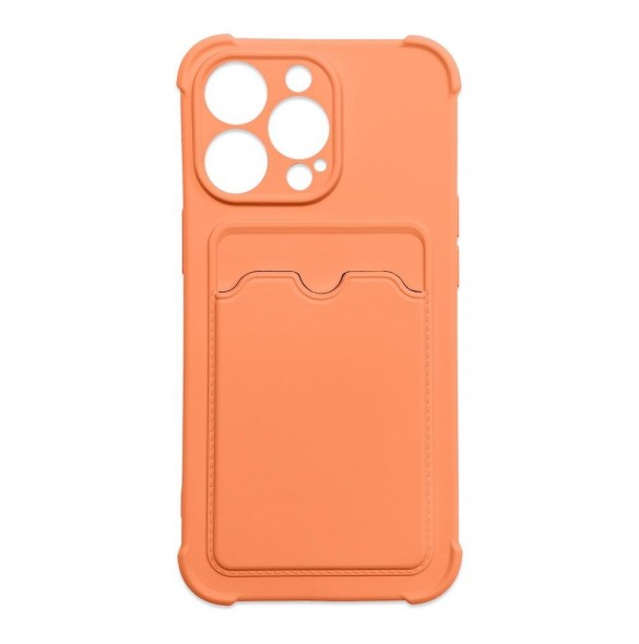 Card Armor Case Fodral Fodral för iPhone 12 Pro Max Kortplånbok Silikon Air Bag Armor Cover Orange