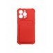 Card Armor Case Fodral för Xiaomi Redmi 10X 4G / Xiaomi Redmi Note 9 Card Wallet Silikon Armor Cover Airbag Röd