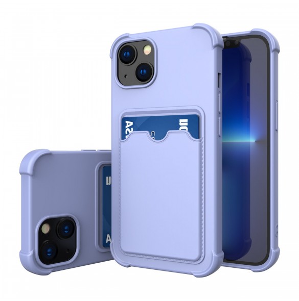 Card Armor Case Fodral för Xiaomi Redmi 10X 4G / Xiaomi Redmi Note 9 Card Wallet Silikon Armor Cover Airbag Blå