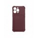 Card Armor Case Fodral för Samsung Galaxy A32 4G Card Plånbok Silikon Armor Cover Airbag Hallon