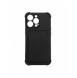Card Armor Case Fodral för Samsung Galaxy A22 4G Card Plånbok Silikon Armor Cover Airbag Svart