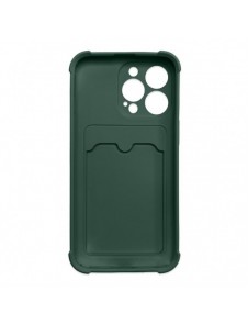 Card Armor Case Fodral för Samsung Galaxy A22 4G Card Plånbok Silikon Armor Cover Airbag Grön