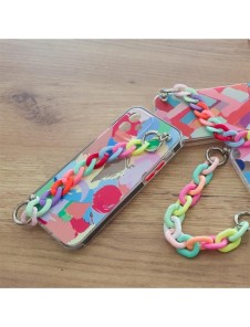 Color Chain Case gel flexibelt elastiskt fodral med ett kedjehänge för iPhone 13 mini multicolour (1)