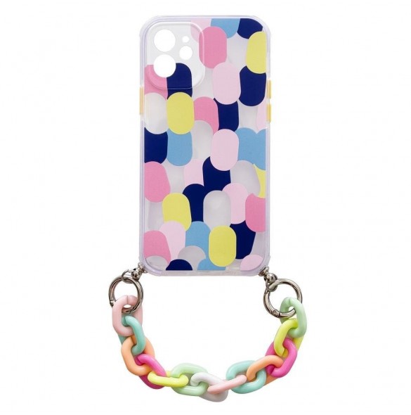 Color Chain Case Gel Flexibelt skydd Kedja Chain Charm för Samsung Galaxy S21 Ultra 5G Multicolor (1)