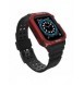 Protect Strap Band Band med fodral för Apple Watch 7 / SE (41/40 / 38mm) fodral Pansarklocka Svart