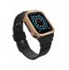 Protect Strap Band Band med fodral för Apple Watch 7 / SE (41/40 / 38mm) fodral Pansarklocka Svart