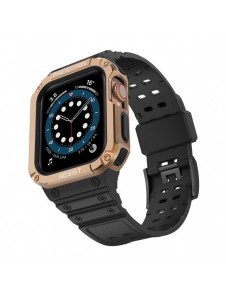 Protect Strap Band Band med fodral för Apple Watch 7 / SE (41/40 / 38mm) fodral Pansarklocka Svart