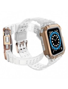 Protect Strap Band Band med fodral för Apple Watch 7 / SE (41/40 / 38mm) fodral Pansarklocka Rosa