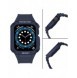 Protect Strap Band Band med fodral för Apple Watch 7 / SE (41/40 / 38 mm) fodral Pansarklocka Blå