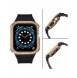 Protect Strap Band Fodral Armband för Apple Watch 7 / 6 / 5 / 4 / 3 / 2 / SE (45 / 44 / 42mm) Fodral Armor Watch Cover Svart
