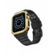 Protect Strap Band med fodral för Apple Watch 7 / SE (45/44 / 42 mm) fodral Pansarklocka Svart