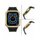 Protect Strap Band med fodral för Apple Watch 7 / SE (45/44 / 42 mm) fodral Pansarklocka Svart
