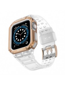 Protect Strap Band Fodral Armband för Apple Watch 7 / 6 / 5 / 4 / 3 / 2 / SE (45 / 44 / 42mm) Fodral Armor Watch Cover Vit /