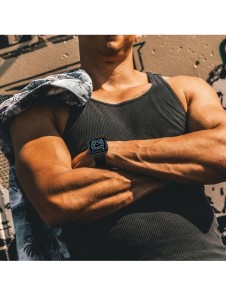 Protect Strap Band med fodral för Apple Watch 7 / SE (45/44 / 42 mm) fodral pansarklocka Grön