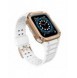 Protect Strap Band Band med fodral för Apple Watch 7 / SE (41/40 / 38mm) fodral Pansarklocka Vit