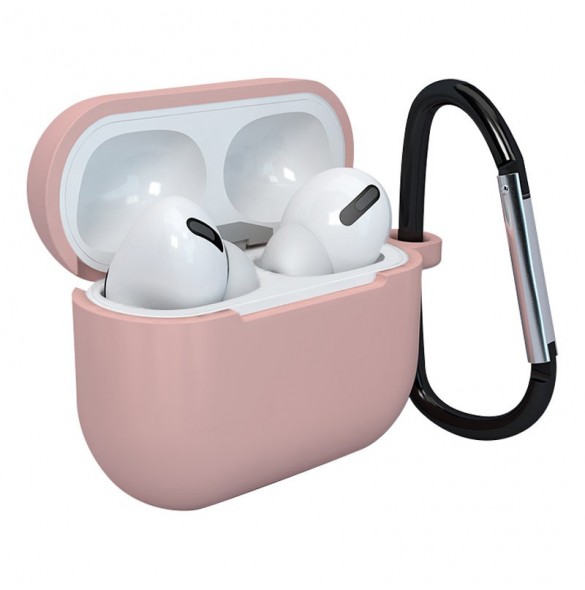 Fodral för AirPods 3 mjukt silikonfodral för hörlurar + nyckelring lobster clasp hänge rosa (fodral D)