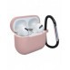 Fodral för AirPods 3 mjukt silikonfodral för hörlurar + nyckelring lobster clasp hänge rosa (fodral D)