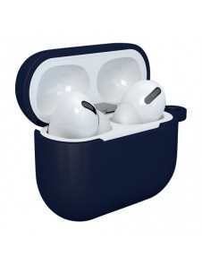 Fodral för AirPods 3 Silikonmjukt hörlursfodral + Nyckelring Hummerlås hänge mörkblå (fodral D)