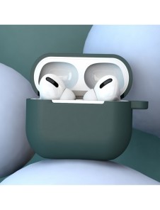 Fodral för AirPods 3 Silikonmjukt hörlursfodral + Nyckelring Hummerlås hänge mörkblå (fodral D)
