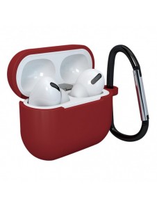 Fodral för AirPods 3 mjukt silikonfodral för hörlurar + nyckelring lobster clasp hänge rött (fodral D)