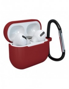Fodral för AirPods 3 mjukt silikonfodral för hörlurar + nyckelring lobster clasp hänge rött (fodral D)