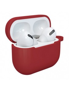 Fodral för AirPods 3 mjukt silikonfodral för hörlurar + nyckelring lobster clasp hänge rött (fodral D)