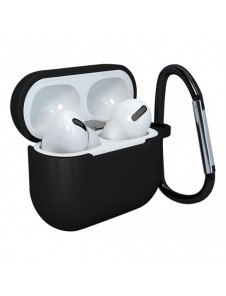 Fodral för AirPods 3 mjukt silikonfodral för hörlurar + nyckelring lobster clasp hänge svart (fodral D)
