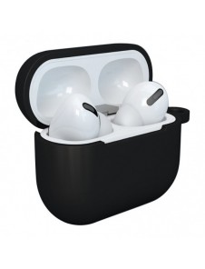 Fodral för AirPods 3 mjukt silikonfodral för hörlurar + nyckelring lobster clasp hänge svart (fodral D)