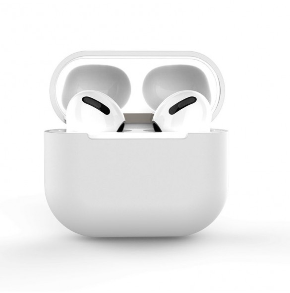 Fodral för AirPods 3 mjukt silikonfodral för hörlurar vitt (fodral C)