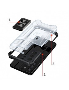 Crystal Ring Case armored hybrid case cover + magnetisk hållare för Samsung Galaxy S22 blå