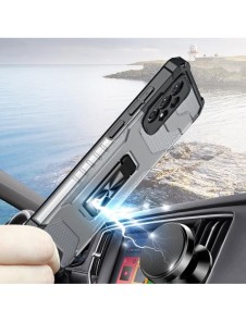 Crystal Ring Case tufft hybridskal + magnetisk hållare för Samsung Galaxy A13 5G svart