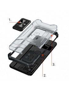 Crystal Ring Case tufft hybridskal + magnetisk hållare för Samsung Galaxy A13 5G svart