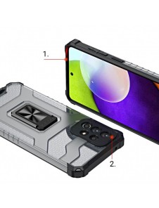 Crystal Ring Case tufft hybridskal + magnetisk hållare för Samsung Galaxy A13 5G svart