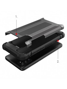 Hybrid Armor Case Tough Rugged Cover för Samsung Galaxy A03s svart