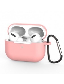Fodral för AirPods Pro 2 / AirPods Pro Silikon Mjukt hörlursfodral + Nyckelring Lobster Clasp Pendant Rosa (fodral D)