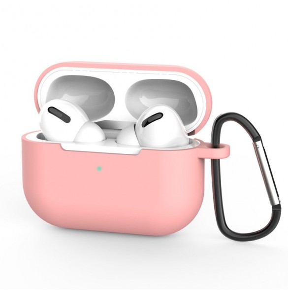 Fodral för AirPods Pro 2 / AirPods Pro Silikon Mjukt hörlursfodral + Nyckelring Lobster Clasp Pendant Rosa (fodral D)
