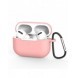 Fodral för AirPods Pro 2 / AirPods Pro Silikon Mjukt hörlursfodral + Nyckelring Lobster Clasp Pendant Rosa (fodral D)