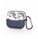 Fodral för AirPods Pro 2 / AirPods Pro mjukt silikonfodral för hörlurar + nyckelring karbinhake blå (fodral D)
