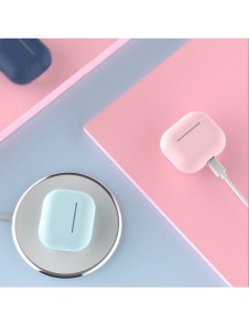 Fodral för AirPods Pro mjukt fodral i silikon för hörlurar blå (fodral C)